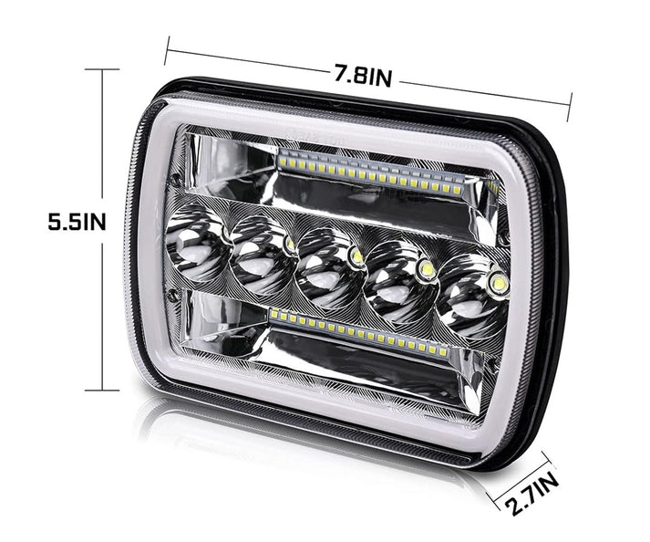 Faro principal 7 Pulgadas 41 led luz blanca alta, baja, DRL, direccionales 12-24v (pieza)