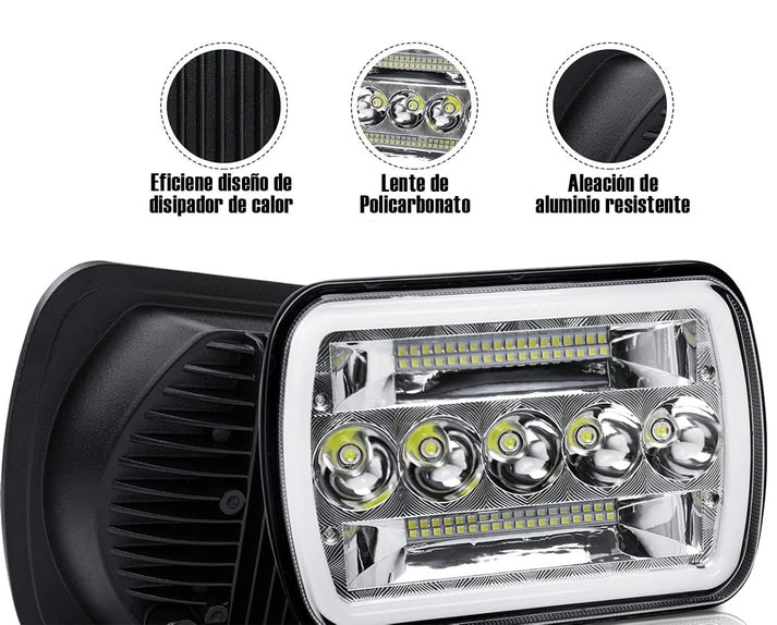 Faro principal 7 Pulgadas 41 led luz blanca alta, baja, DRL, direccionales 12-24v (pieza)