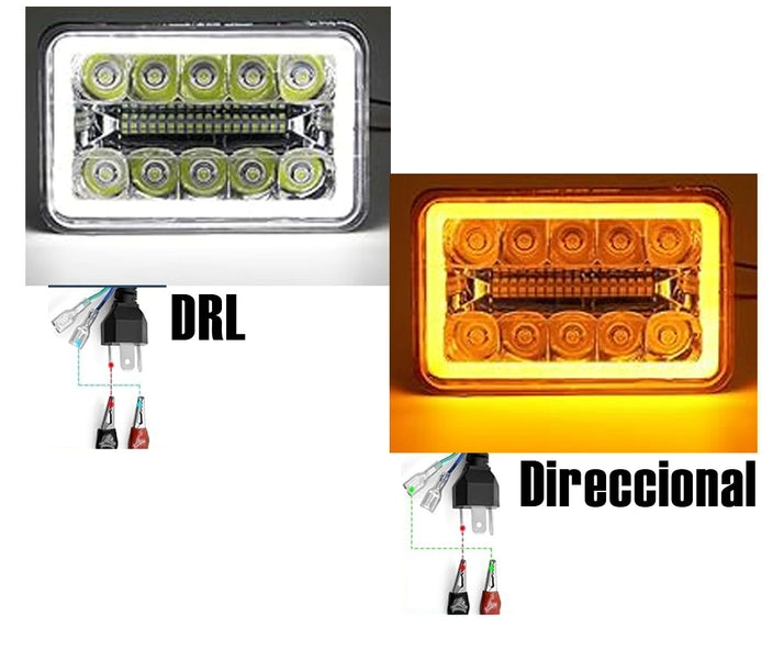 Faro principal 5 Pulgadas 28 led luz blanca alta, baja, DRL, direccionales 12-24v (pieza)