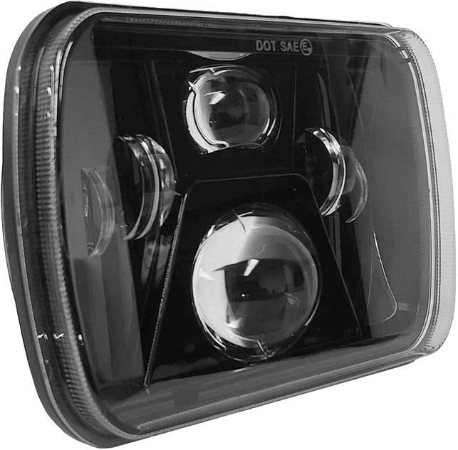 Faro principal 7 Pulgadas 6 led luz blanca alta y baja 12-24v (pieza)