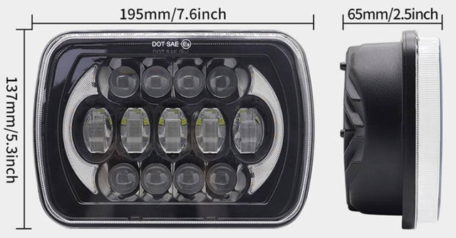 Faro principal 7 Pulgadas 13 led luz blanca alta, baja, DRL, direccional 12-24v (pieza)