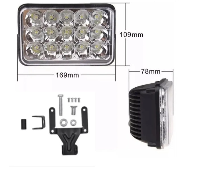 Faro principal 5 Pulgadas 15 led luz blanca alta y baja 12-24v (pieza)