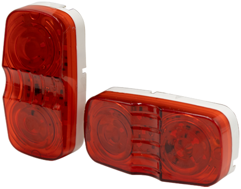 Par Plafón Rectangular 4 Multivoltaje Estrobo Rojo