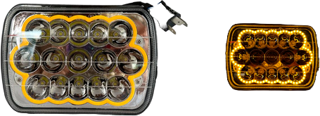 Par faros Rectangular Hiperled, 15 Leds Con Estrobo Evo-5016