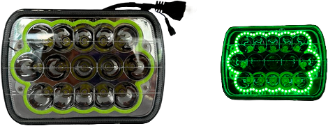 Par faros Rectangular Hiperled, 15 Leds Con Estrobo Evo-5016