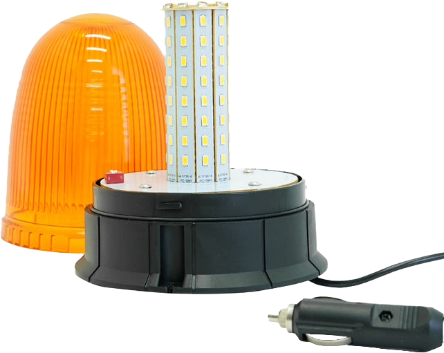 Torreta led luz ambar 12-24v 80 led smd con iman