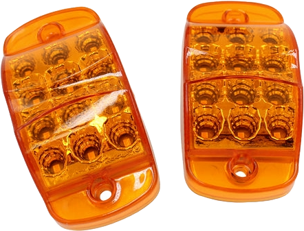 Plafón Rectangular 4 Luz Fija Y Con Estrobo  Ambar