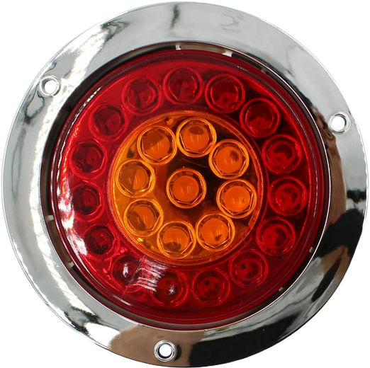 Plafon Redondo 4 Con Bisel Cromo 24led Luz Fija Y C/estrobo