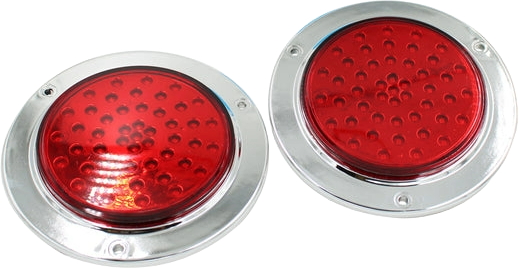 Plafon Redondo 4 Con Bisel Cromo 47led Luz Fija Y C/estrobo