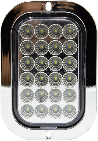 Plafón 5.5¨ C/Bisel Cromo 24 Led con Luz Fija y con Estrobo Blanco