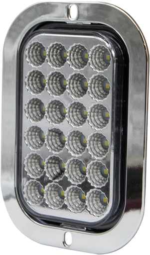 Plafón 5.5¨ C/Bisel Cromo 24 Led con Luz Fija y con Estrobo Blanco