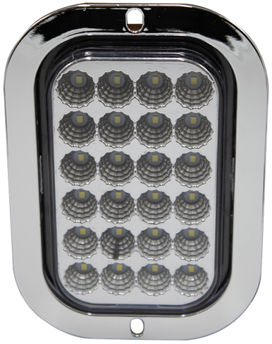Plafón 5.5¨ C/Bisel Cromo 24 Led con Luz Fija y con Estrobo Blanco