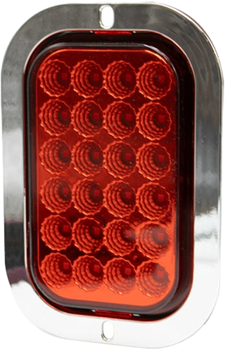 Plafón 5.5¨ C/Bisel Cromo 24 Led con Luz Fija y con Estrobo Rojo