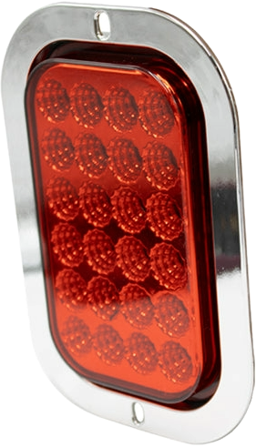 Plafón 5.5¨ C/Bisel Cromo 24 Led con Luz Fija y con Estrobo Rojo
