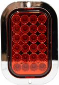 Plafón 5.5¨ C/Bisel Cromo 24 Led con Luz Fija y con Estrobo Rojo