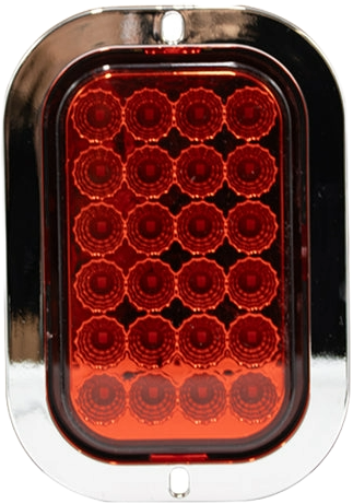 Plafón 5.5¨ C/Bisel Cromo 24 Led con Luz Fija y con Estrobo Rojo