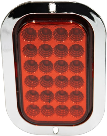 Plafón 5.5¨ C/Bisel Cromo 24 Led con Luz Fija y con Estrobo Rojo