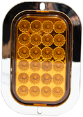 Plafón 5.5¨ C/Bisel Cromo 24 Led con Luz Fija y con Estrobo Ámbar