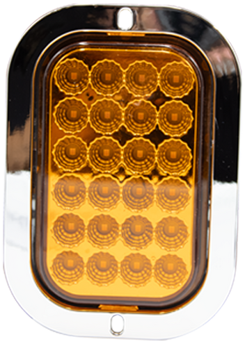 Plafón 5.5¨ C/Bisel Cromo 24 Led con Luz Fija y con Estrobo Ámbar