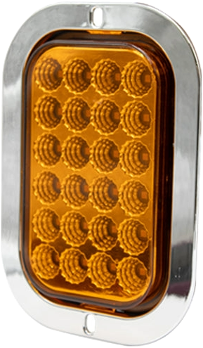 Plafón 5.5¨ C/Bisel Cromo 24 Led con Luz Fija y con Estrobo Ámbar