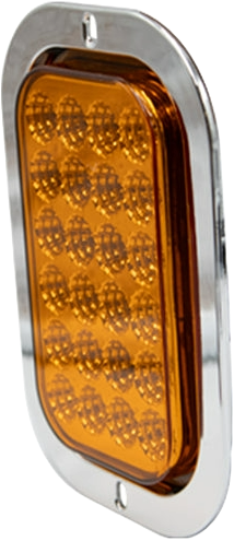 Plafón 5.5¨ C/Bisel Cromo 24 Led con Luz Fija y con Estrobo Ámbar