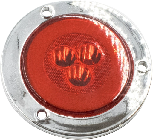 Plafón Redondo 4 Con Bisel Cromo 47led Luz Fija Y C/estrobo Rojo En existencia