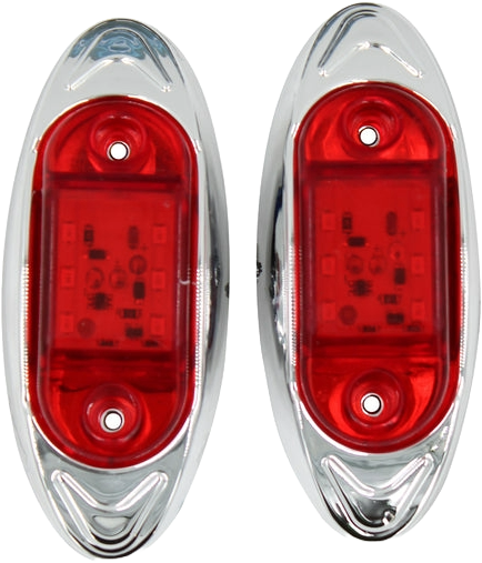 Par Plafón Ovalado 4 Luz Fija Y Con Estrobo Rojo