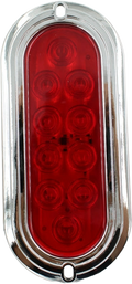 Plafón Led Rectangular 6¨ con Bisel Cromo C/Estrobo Rojo