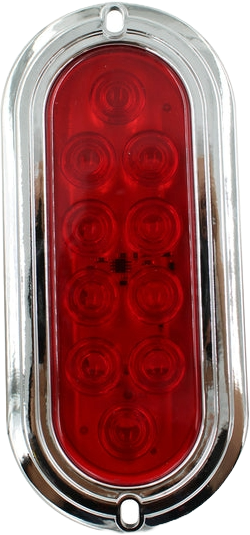 Plafón Led Rectangular 6¨ con Bisel Cromo C/Estrobo Rojo