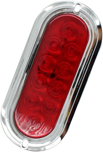 Plafón Led Rectangular 6¨ con Bisel Cromo C/Estrobo Rojo