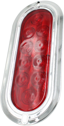 Plafón Led Rectangular 6¨ con Bisel Cromo C/Estrobo Rojo