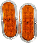 Plafón Led Rectangular 6¨ con Bisel Cromo C/Estrobo Ámbar