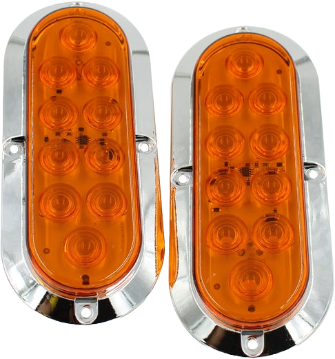 Plafón Led Rectangular 6¨ con Bisel Cromo C/Estrobo Ámbar