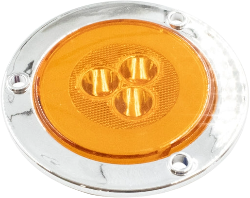 Plafón Redondo 4 Con Bisel Cromo 47led Luz Fija Y C/estrobo Ámbar