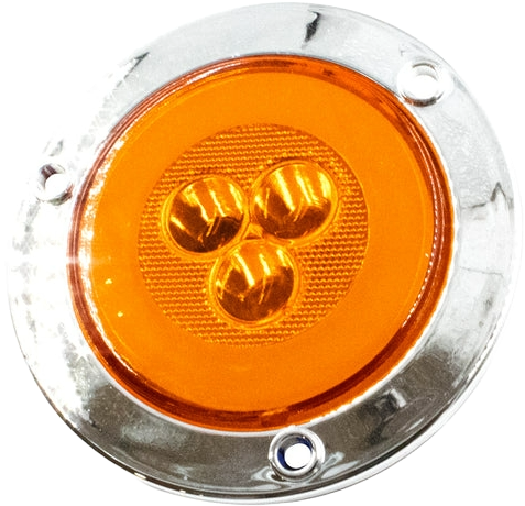 Plafón Redondo 4 Con Bisel Cromo 47led Luz Fija Y C/estrobo Ámbar