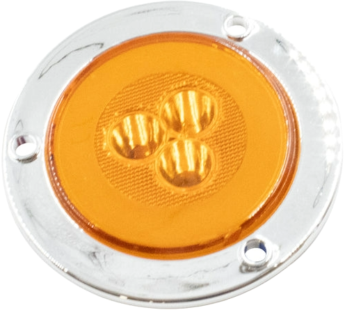 Plafón Redondo 4 Con Bisel Cromo 47led Luz Fija Y C/estrobo Ámbar