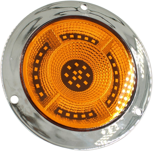 Plafón Redondo 4 Con Bisel Cromo 47led Luz Fija Y C/estrobo Ámbar