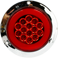 Plafon Redondo 4 Con Bisel Cromo 14led Luz Fija Y C/estrobo Rojo