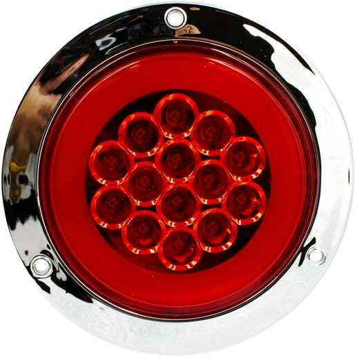 Plafon Redondo 4 Con Bisel Cromo 14led Luz Fija Y C/estrobo Rojo