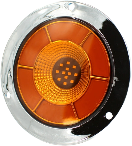 Plafón Redondo 4 Con Bisel Cromo 47led Luz Fija Y C/estrobo Ámbar