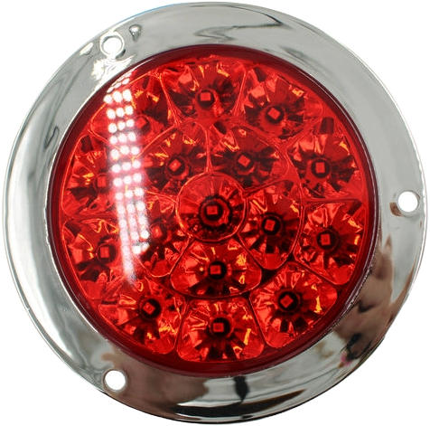 Plafón Redondo 4 Con Bisel Cromo 24led Luz Fija Y C/estrobo