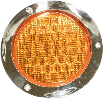 Plafón Redondo 4 Con Bisel Cromo 24led Luz Fija Y C/estrobo