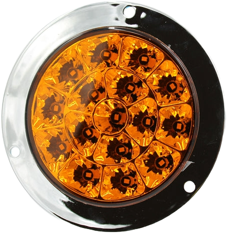 Plafón Redondo 4 Con Bisel Cromo 24led Luz Fija Y C/estrobo