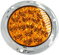 Plafón Redondo 4 Con Bisel Cromo 24led Luz Fija Y C/estrobo