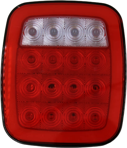 Plafon Cuadrado 7.5¨ C/Bisel Cromo Luz Fija y con Estrobo Blanco-Rojo