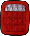 Plafon Cuadrado 7.5¨ C/Bisel Cromo Luz Fija y con Estrobo Blanco-Rojo