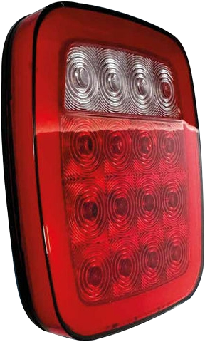 Plafon Cuadrado 7.5¨ C/Bisel Cromo Luz Fija y con Estrobo Blanco-Rojo