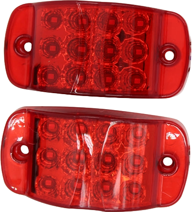 Par plafón Rectangular 4 Luz Fija Y Con Estrobo Rojo