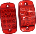 Par plafón Rectangular 4 Luz Fija Y Con Estrobo Rojo