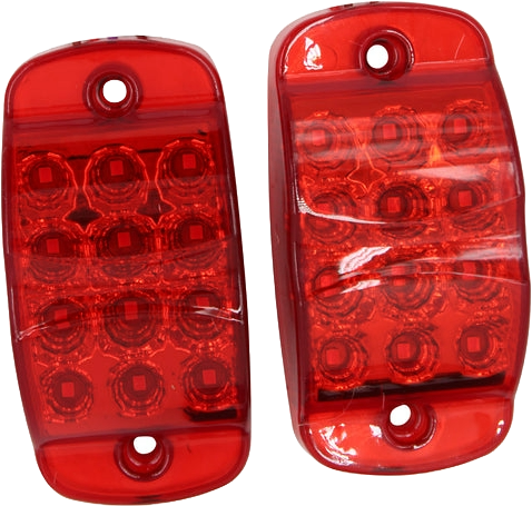 Par plafón Rectangular 4 Luz Fija Y Con Estrobo Rojo